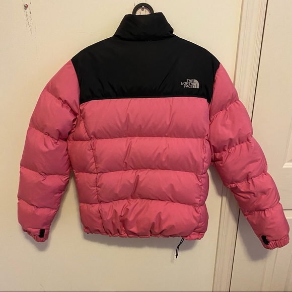 The North Face Womens Nuptse Pink and Black 700 Puffer - Picture 2 of 16